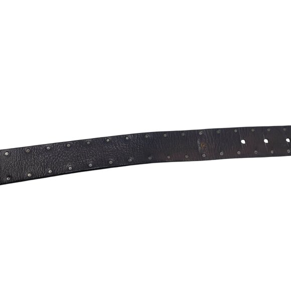 Vtg Kenneth Cole Mens Chocolate Pebble Leather Silver Studded Belt Sz 38 Pirate - Picture 10 of 15